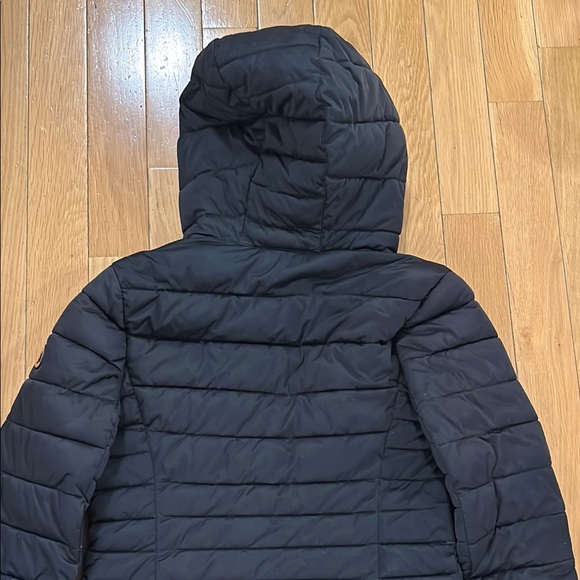 Save The Duck Black Quilted Hooded Long Puffer Jacket Womens Size Small - Picture 7 of 12